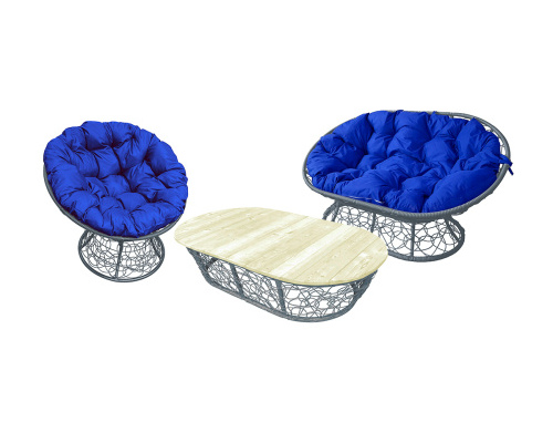 Комплект ''Мамасан'' с ротангом Серый / Под заказ